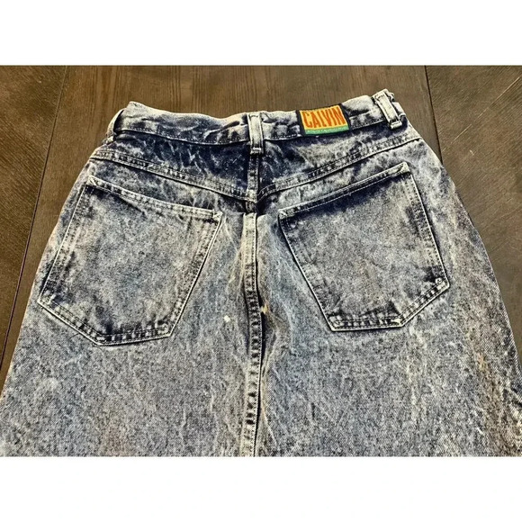 Vtg 80s Calvin By Calvin Klein Jean Skirt Stone Wash Size 11/12 EUC Made In USA - Picture 11 of 11